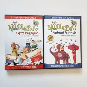Noodlebug DVD x2 Let's Pretend + Animal Friends Brain Builders Toddler Sing